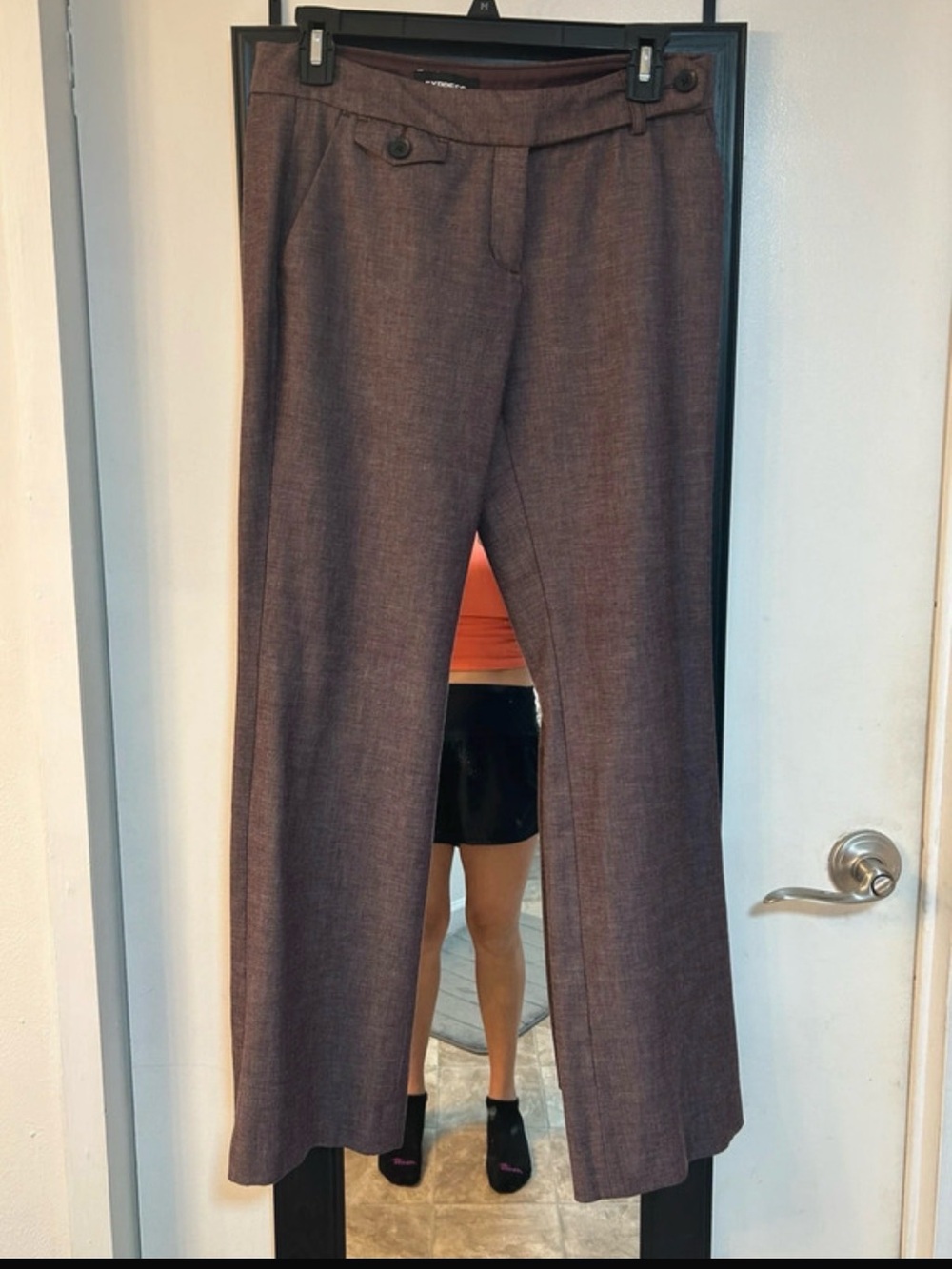Express Women's Brown Wide-Leg Dress Pants